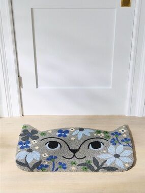 Ginnie Cat-Shaped Coir Printed Doormat